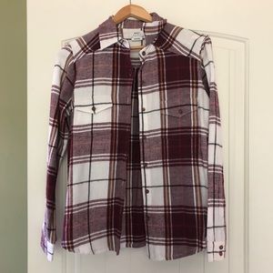 RVCA maroon/white flannel size M